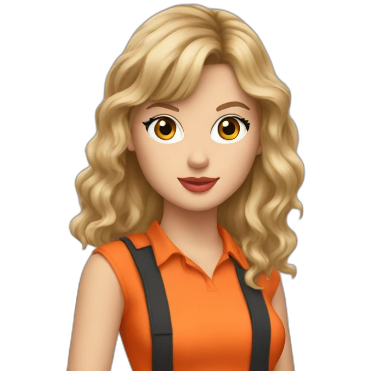 taylor swift wearing orange shirt emoji