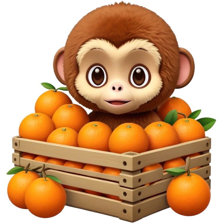 Cheburashka in a crate of oranges emoji