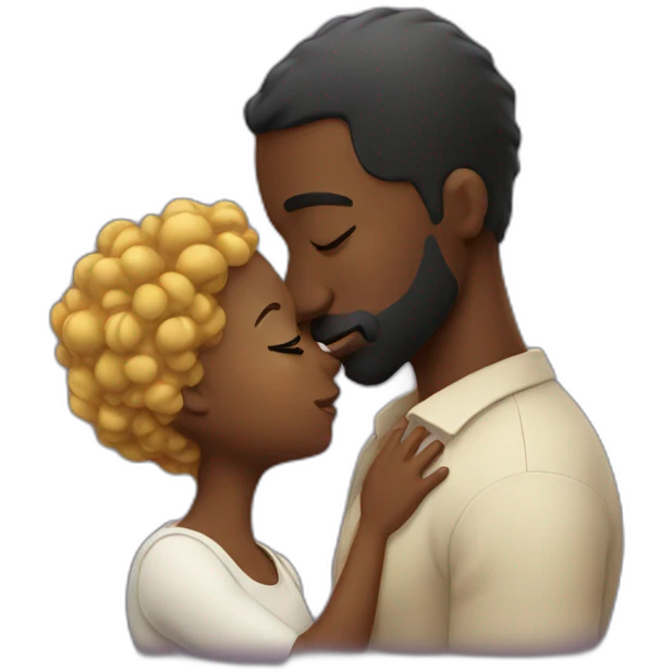 Black daddy kissing emoji