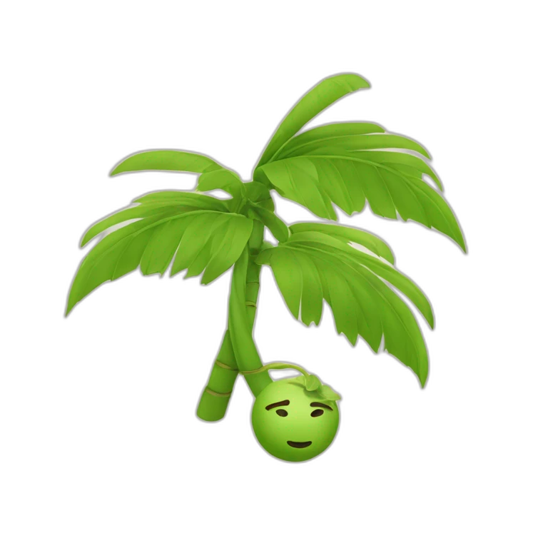 Chinois avec un palmier sur la tête emoji