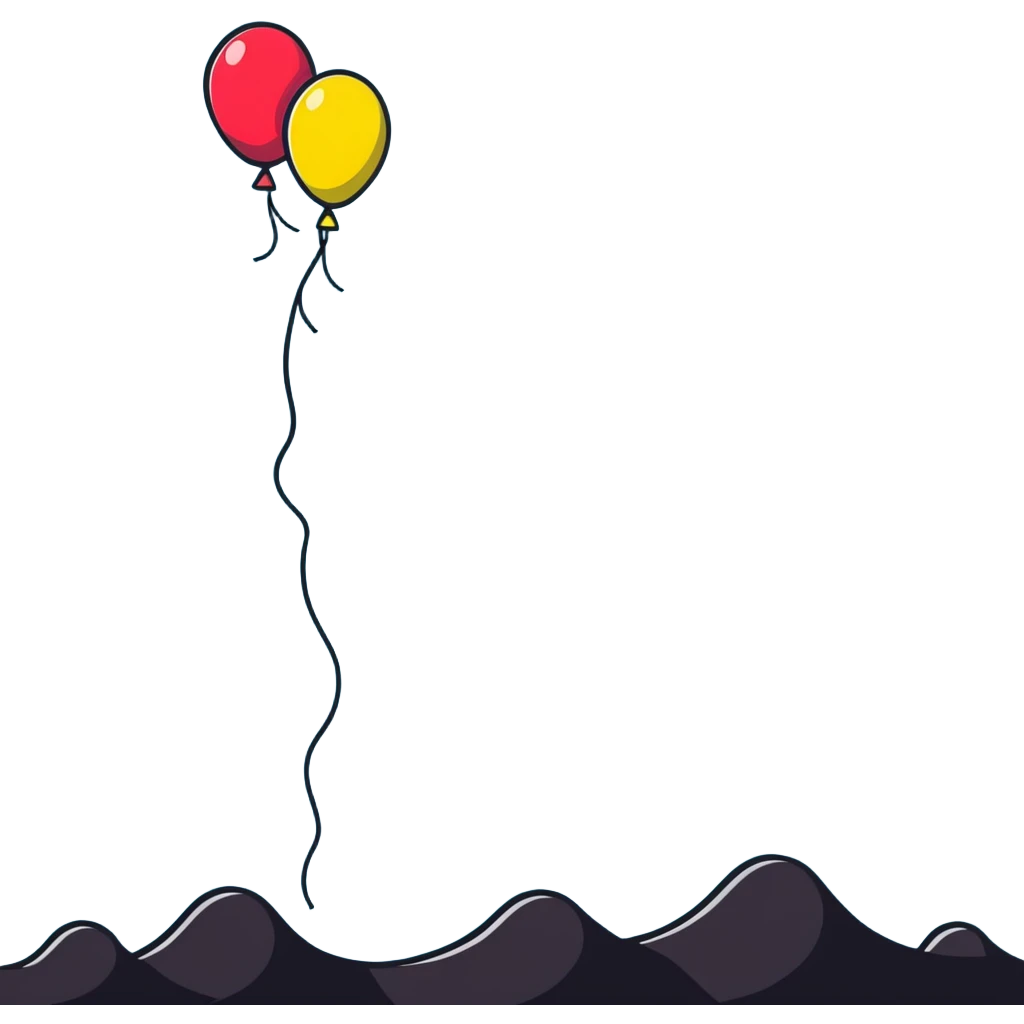 Bunch of bright colorful balloons rising into the sky emoji