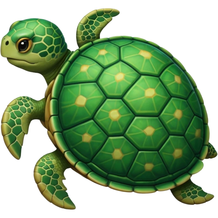 turtle moving forward, calm emoji