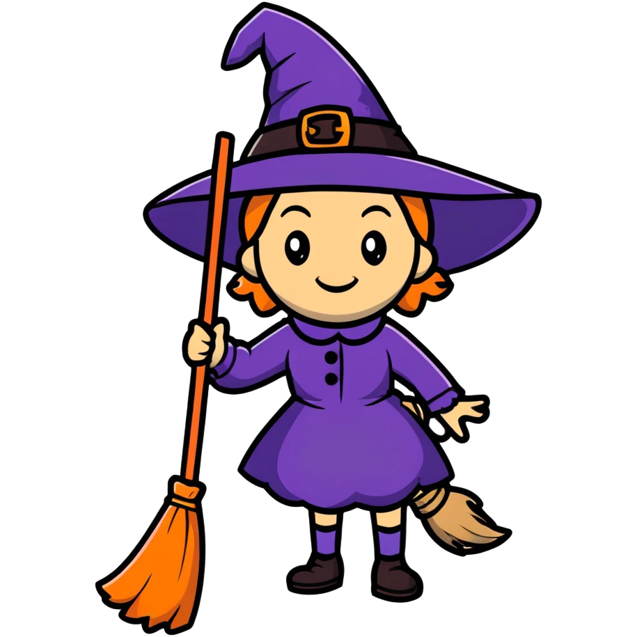 Witch cleaning emoji