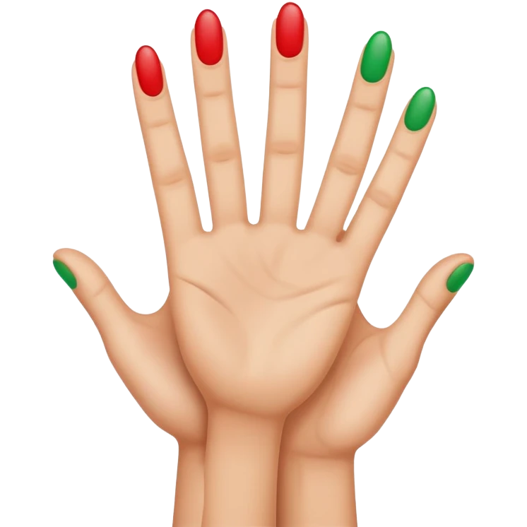 Use the apple emoji format and colours and make it look exactly like a apple iPhone emoji a hand holding up 4 fingers  emoji