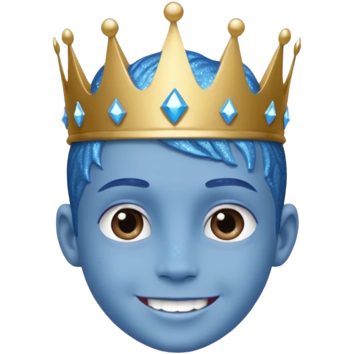 blue Boy glitter crown smile emoji