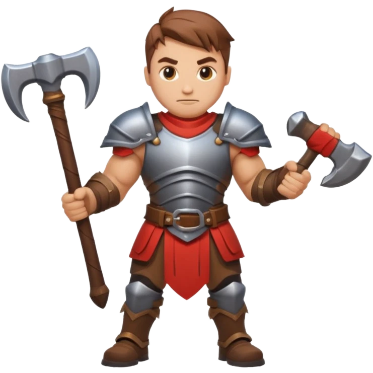 An emoji representing the "ironman challenge" for an Albion Online mmorpg character who crafts everything themselves the hard way, and does not buy or sell items in-game. Think of ironman marathons as a guiding principle. emoji