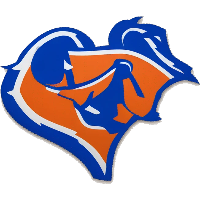 Boise state broncos colored heart emoji