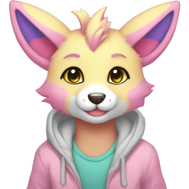 Kawaii colorful pastel anthro fursona Fakemon emoji