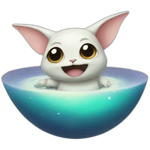 Grogu floating in space emoji