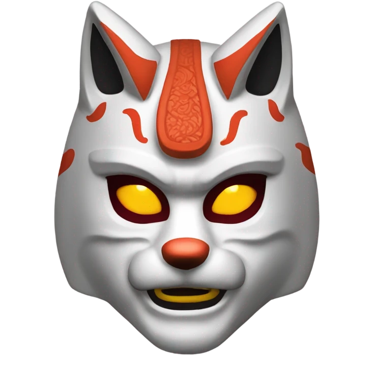 japanese kitsune traditional warrior mask emoji