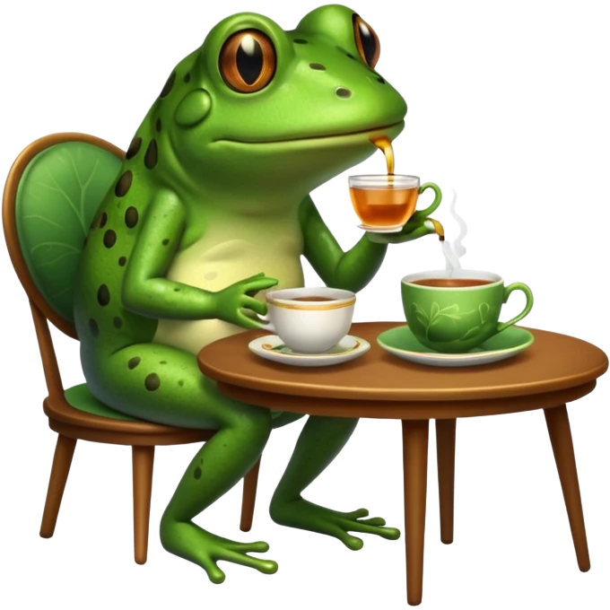 Frog drinking tea emoji