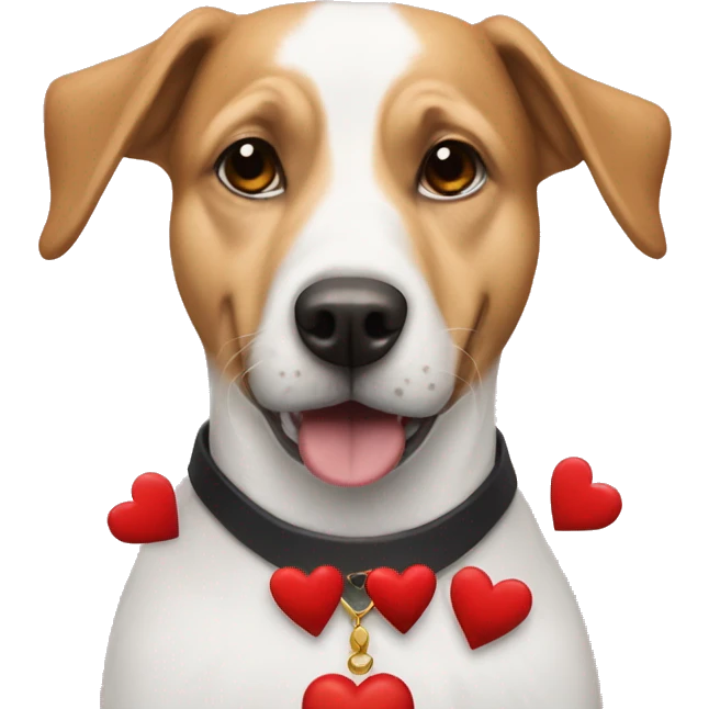 Dog pastor alemán with hearts  emoji