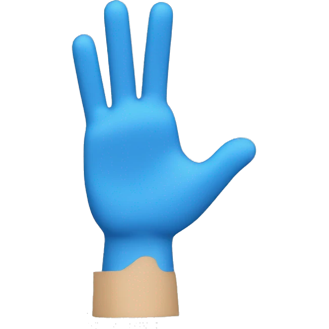 blue hand waving emoji