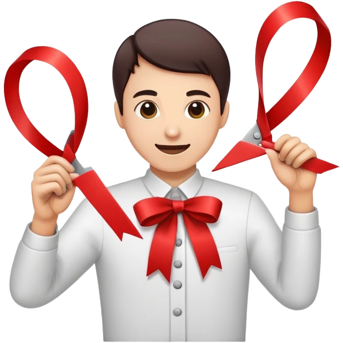 cutting ribbon for grand opening emoji