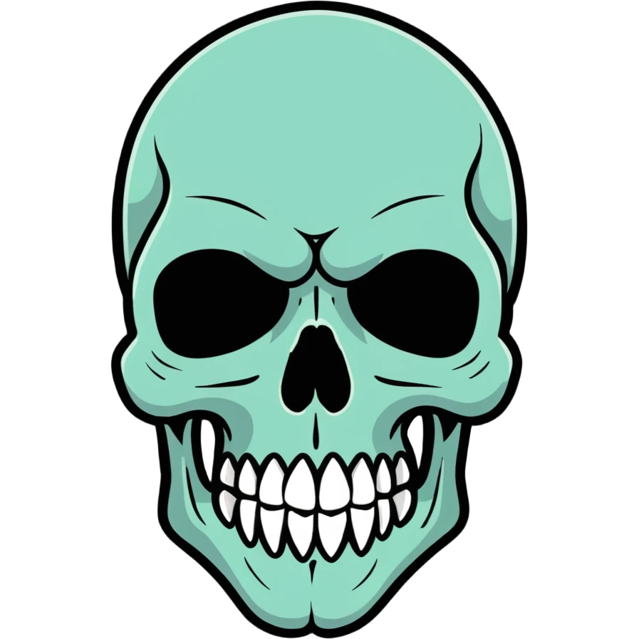 blown skull cartoonish style emoji