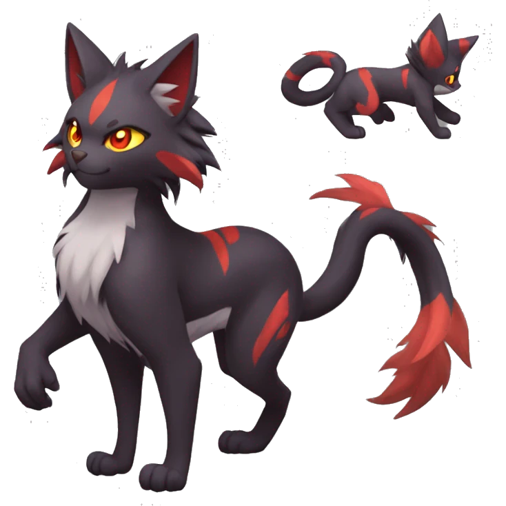 Torracat-Zoroark-Litten-Zorua-bat-cat full body emoji