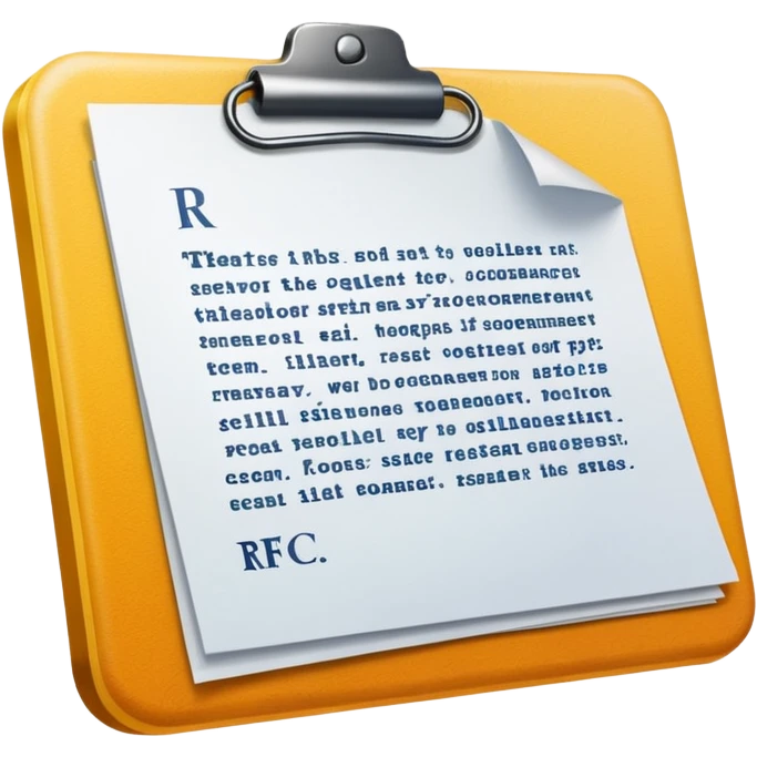 Requests for Comments with "RFC" letters on it emoji