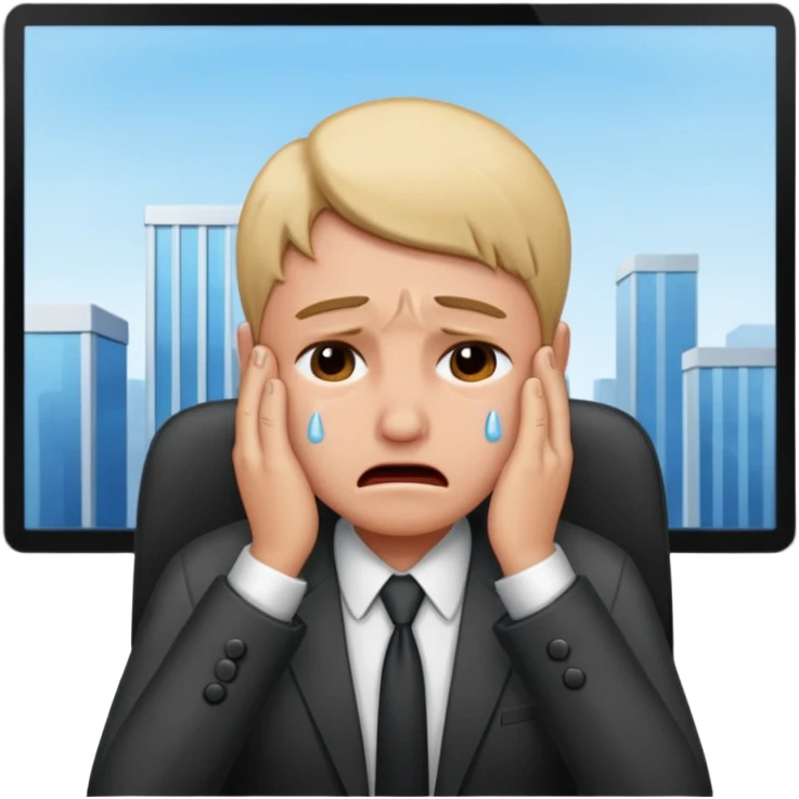 Crying in the office emoji