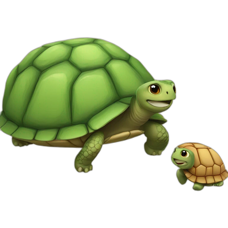 Chat sur une tortue emoji