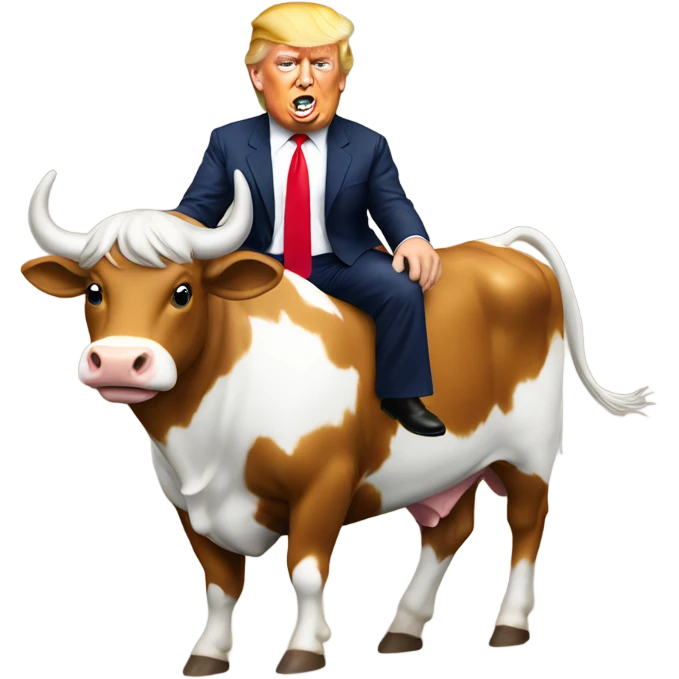 Donald trump on a bull emoji