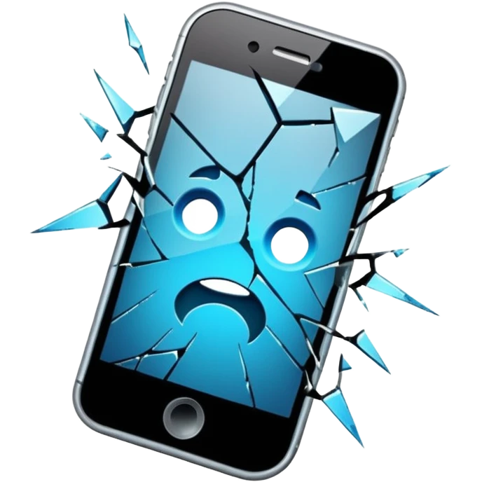 cracked phone screen emoji
