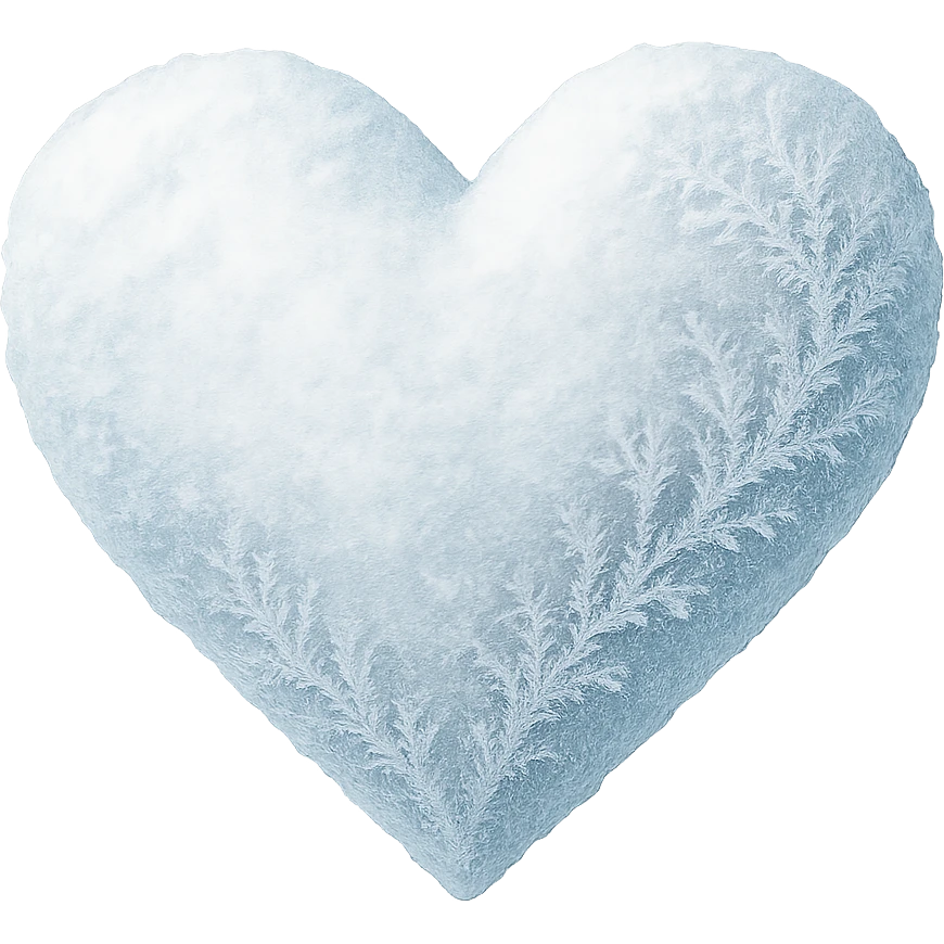 winter heart, remove background emoji