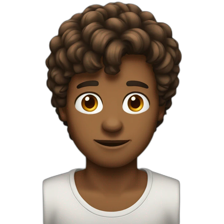 Jeune homme métisse cheveux bruns emoji