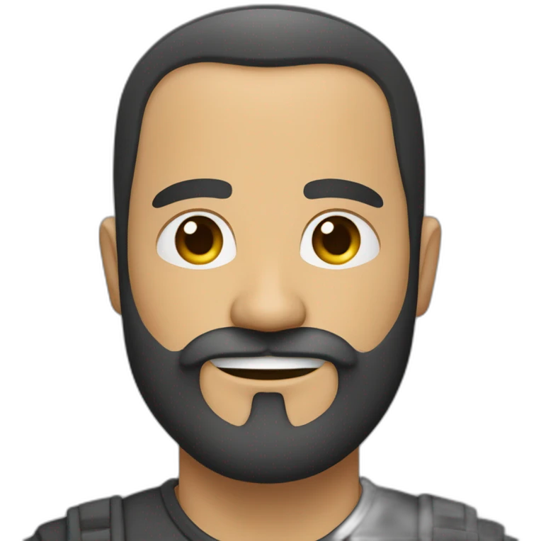 Hombre calvo con barba de candado emoji