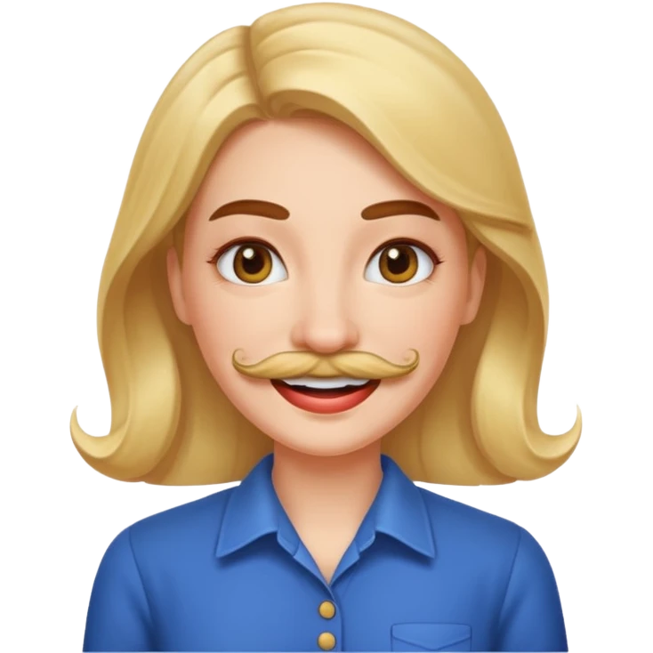 woman with mustache emoji