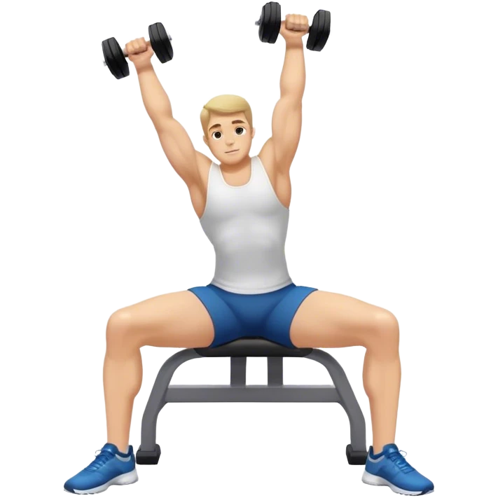 Seated Dumbbell Tricep Extension, bent elbows emoji