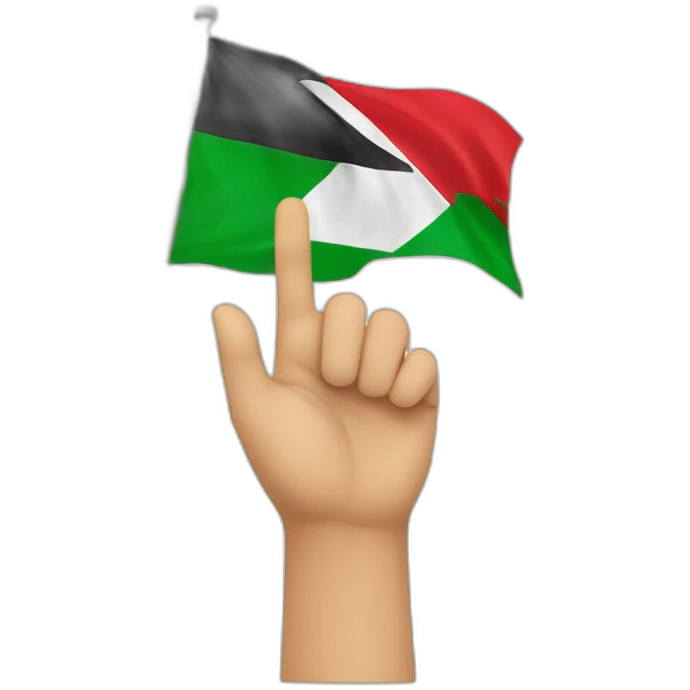Onehundred hand UP and flag of palestine emoji