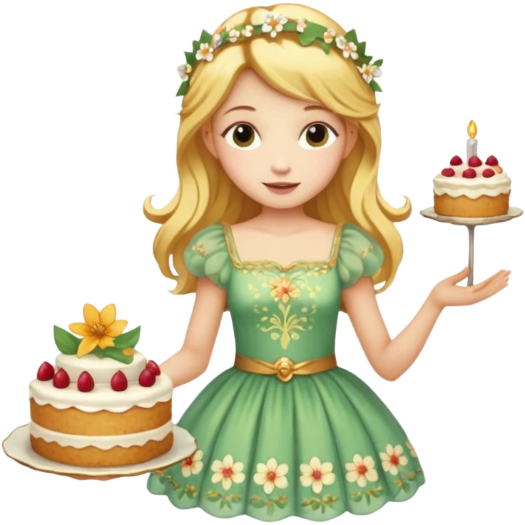 Fairy with cake emoji