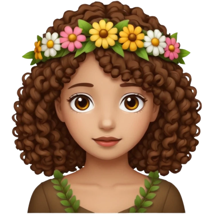Zumbi de cabelo médio cacheado menina nova emoji