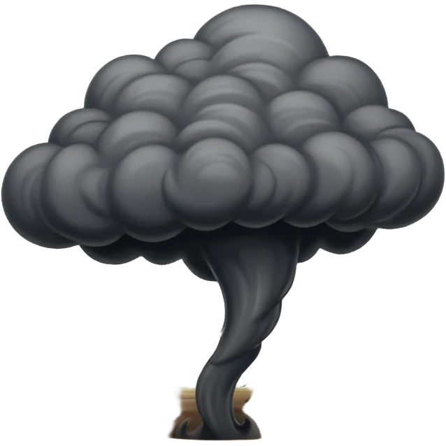 A thick dark funnel cloud sweeping across open plains. emoji
