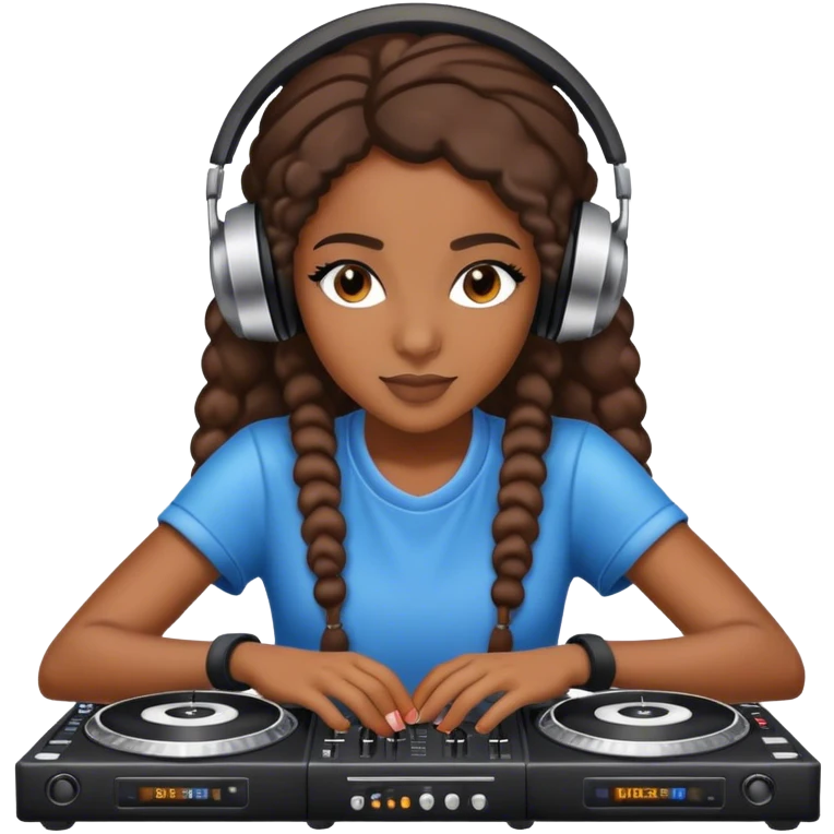 A black women teen dj emoji
