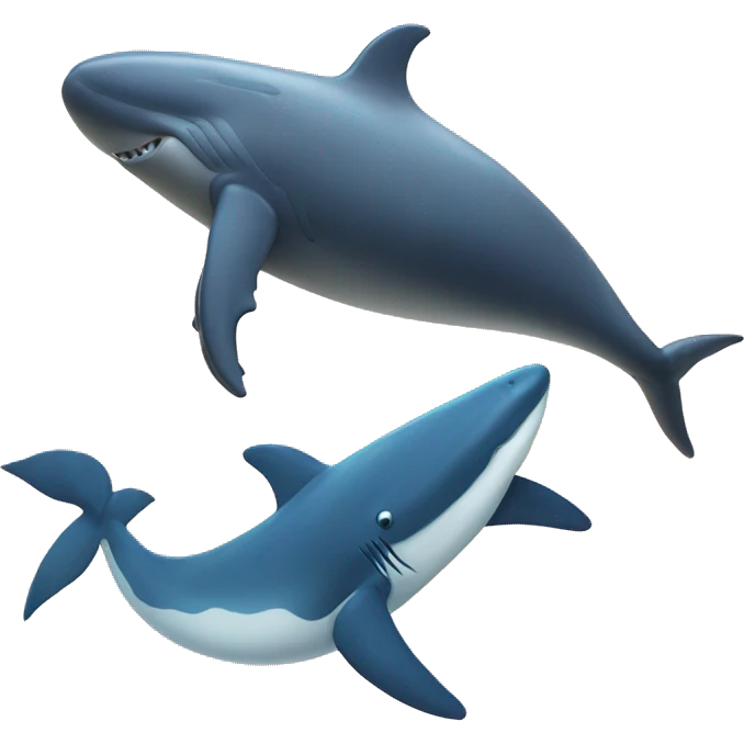 One Big Whale and a smaller shark emoji