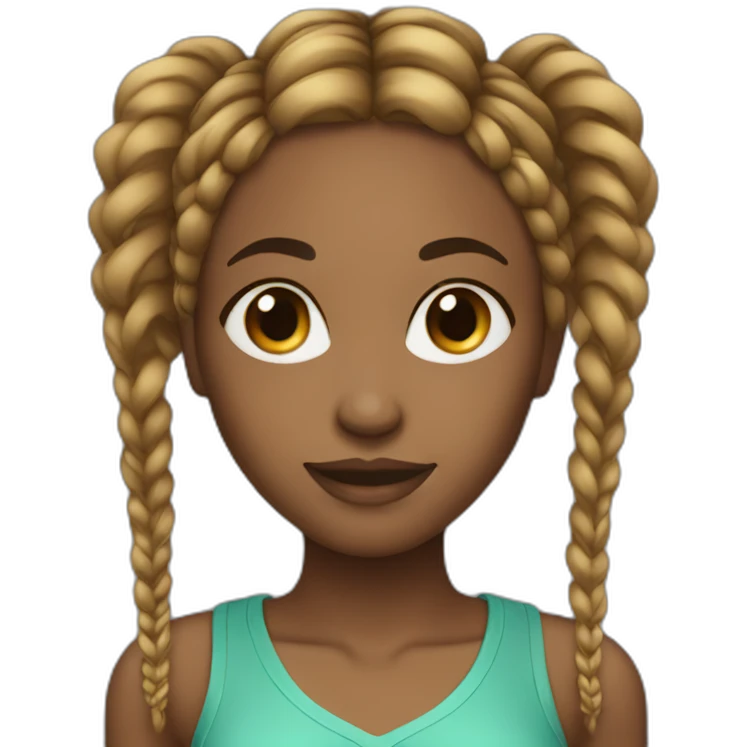 Beautiful Black women with braids sport emoji