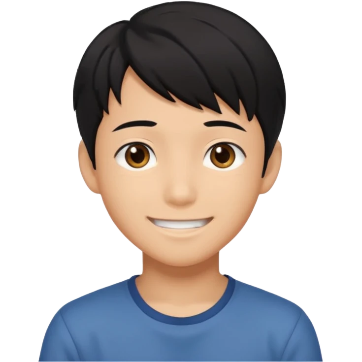 Anime style asian boy head emoji