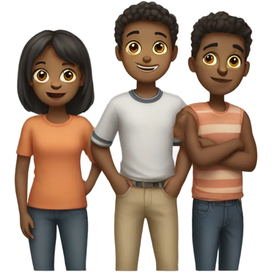 3 boys and 1 girl emoji