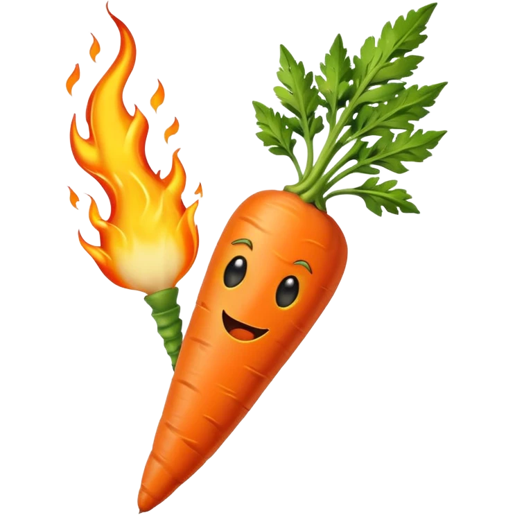 Flaming carrot emoji
