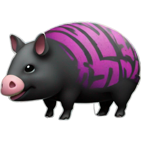 Graffiti patterns on a black pig armadillo  emoji