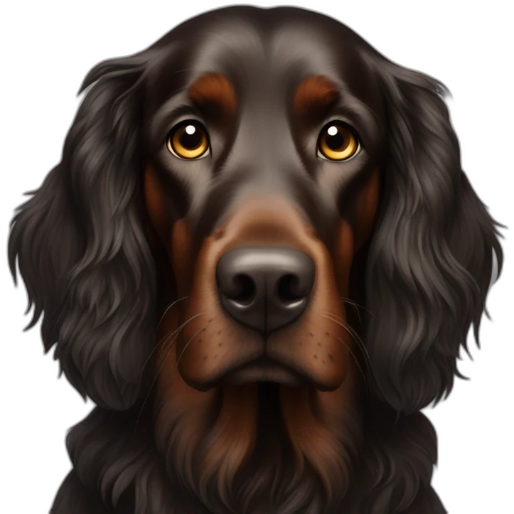 one black Irish Setter gazing off to the side emoji