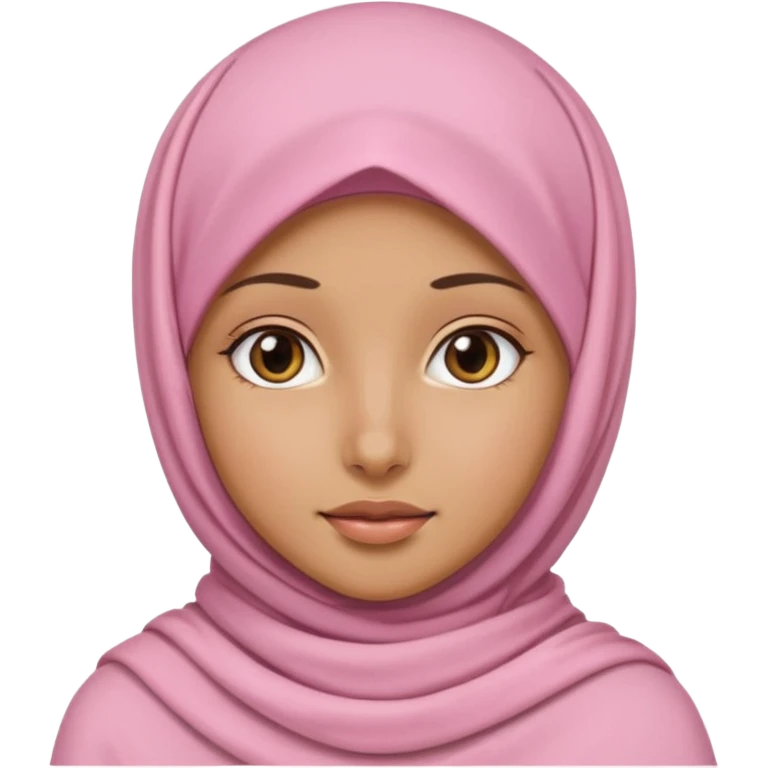 بنت ذات بشره حنطيه محجبه لابسه وردي فاتح emoji