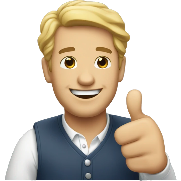 Smiling French man showing thumbs up  emoji