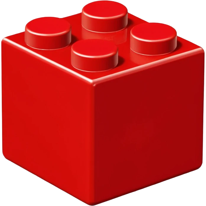 had drawn 2x2 red lego brick viewed from theside emoji