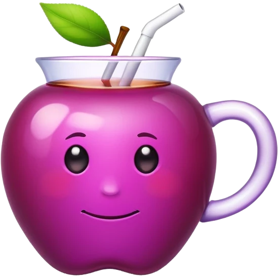 Purple apple drinking raspberry tea  emoji