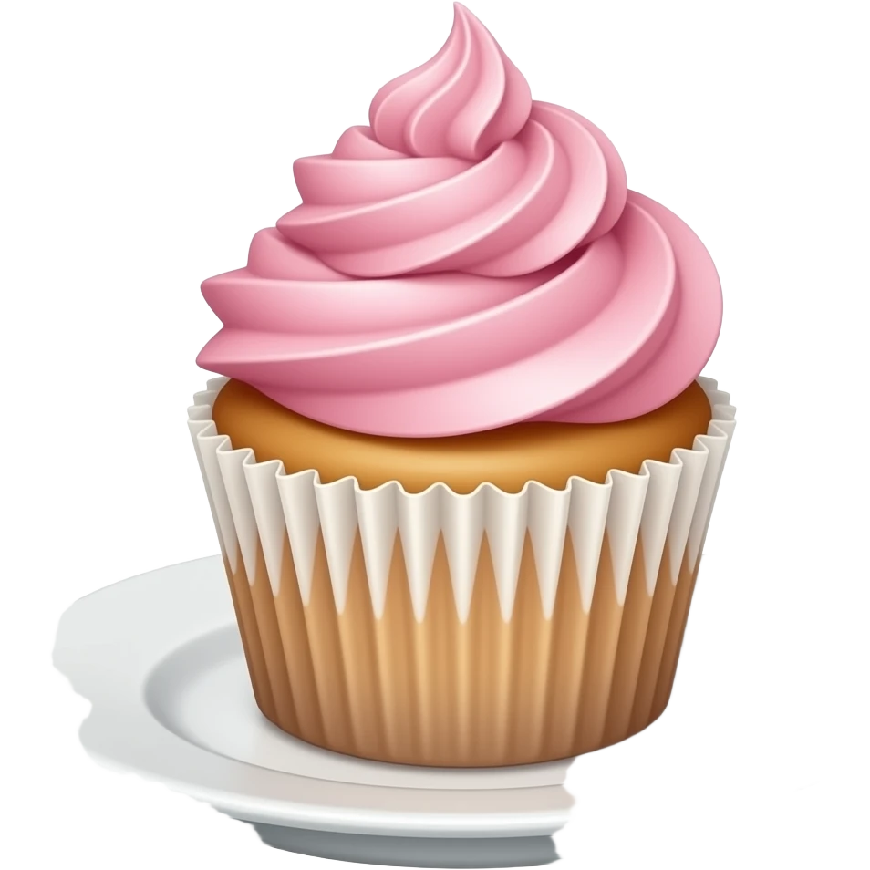 Cupcake with pink icing emoji