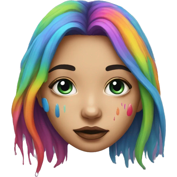 Psychedelic girl with rainbow scars emoji