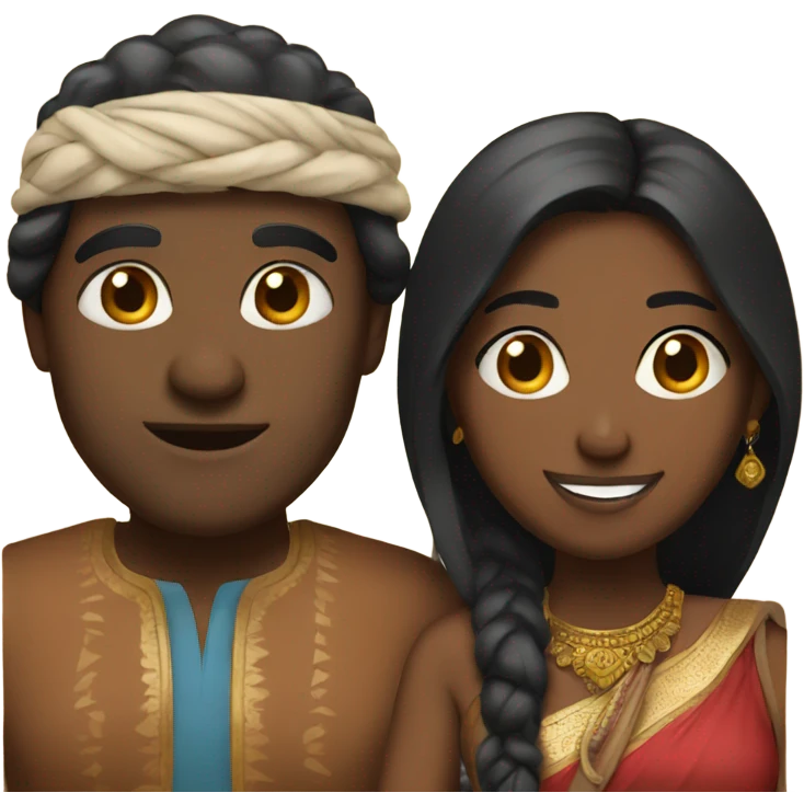 Indian and black couple  emoji