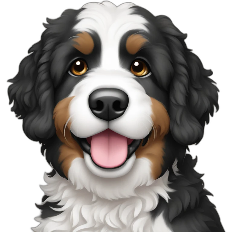 black and white bernedoodle emoji
